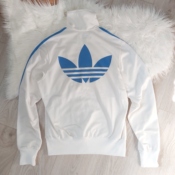 Adidas White Blue Original Firebird Track Jacket - Picture 4 of 11